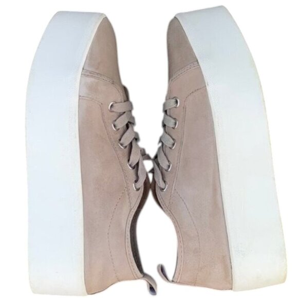 AQUA Women's Piper Suede Platform Sneakers Taupe Size 8.5 - Picture 9 of 14